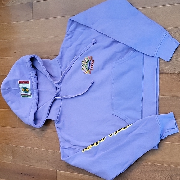 NWT Cross Colours Black Lives Are Loved Hooded Sweatshirt Purple small - Picture 1 of 10